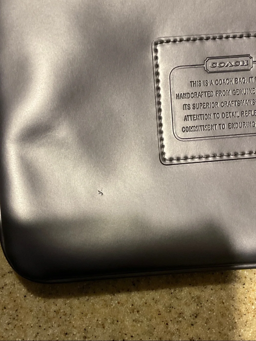 Coach Metallic Lavender Leather Wristlet
